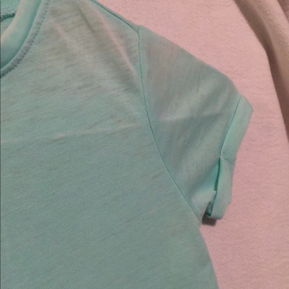 Forever 21 Girls Mint Sheer Short Sleeve 5/6 Shirt - Picture 4 of 13